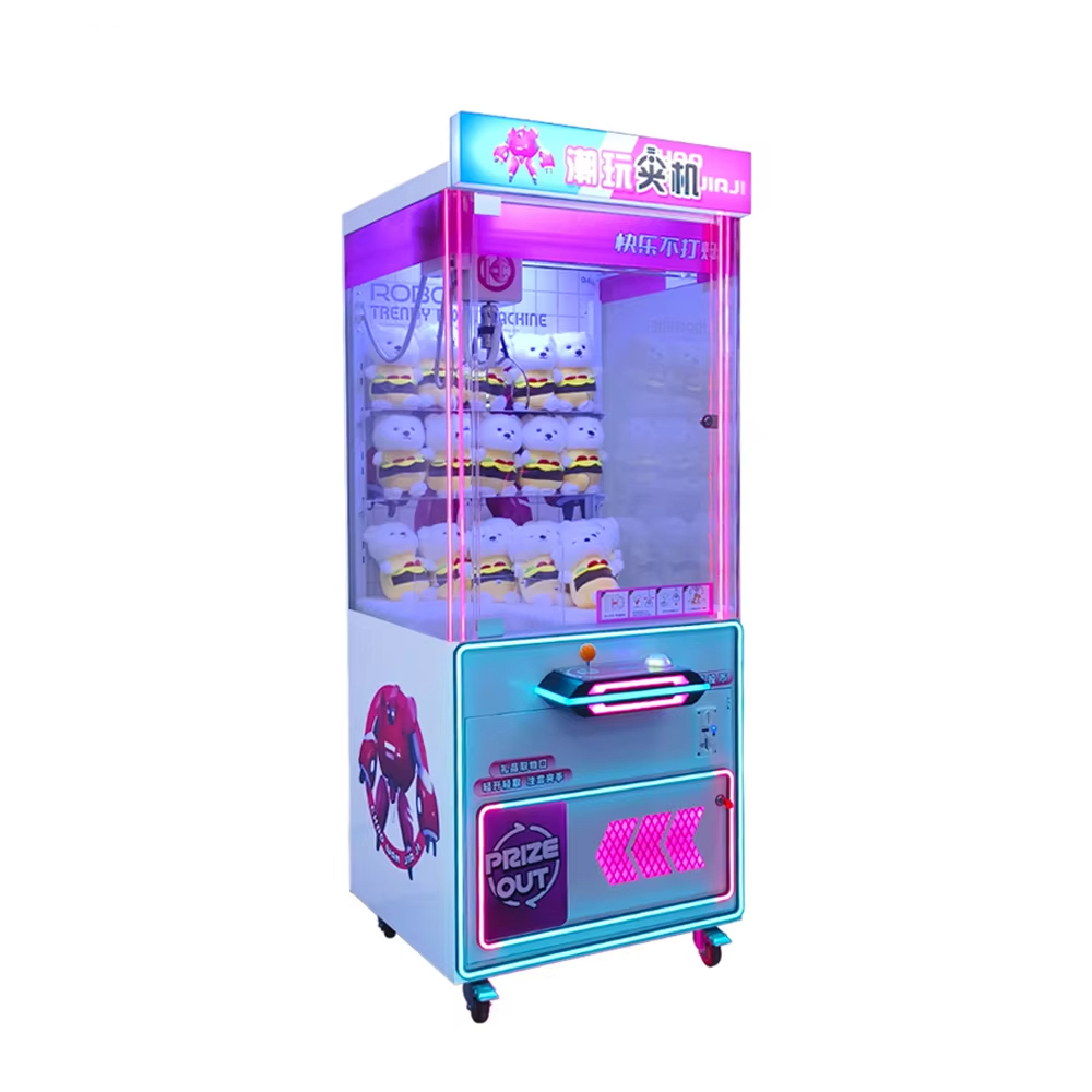 Customized 220v Crane Plush Toy LED Lamp & Claw Machine Doll Age 6+ Kids' Coin Operated Games for Mall Shopping in English