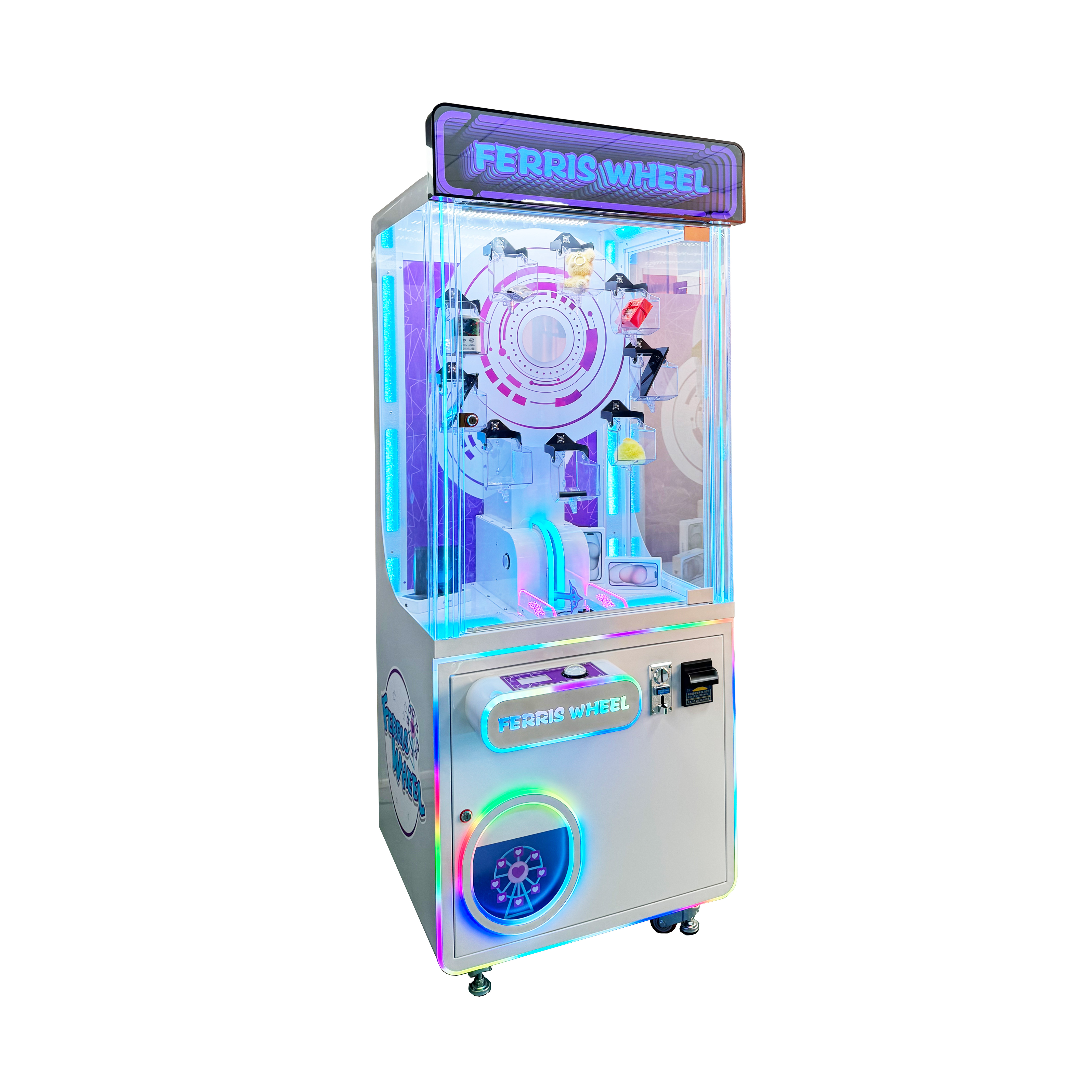 Coin-Operated Arcade Crane Game Machine Plastic and Wooden Dolls Catcher Toy with Bill Acceptor Perfect Gift for Toy Hunters