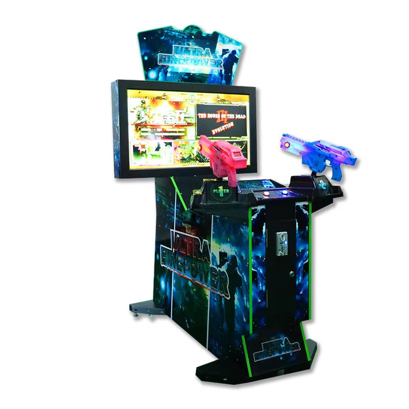 42-Inch Full-Fire Arcade Game Machine Metal Double Gun 220V Coin-Operated Intense Alien Shooting Simulates Exciting Gaming
