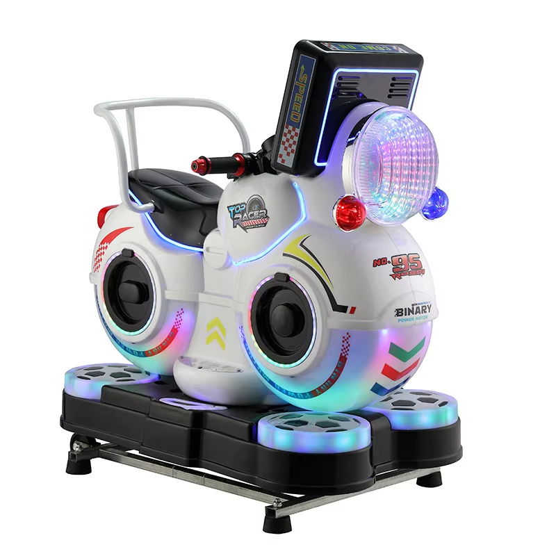2024 New Release Kids Ride Motorcycle LED Screen Amusement Machine Coin Operated Kiddie Rides Durable Plastic 220v Voltage