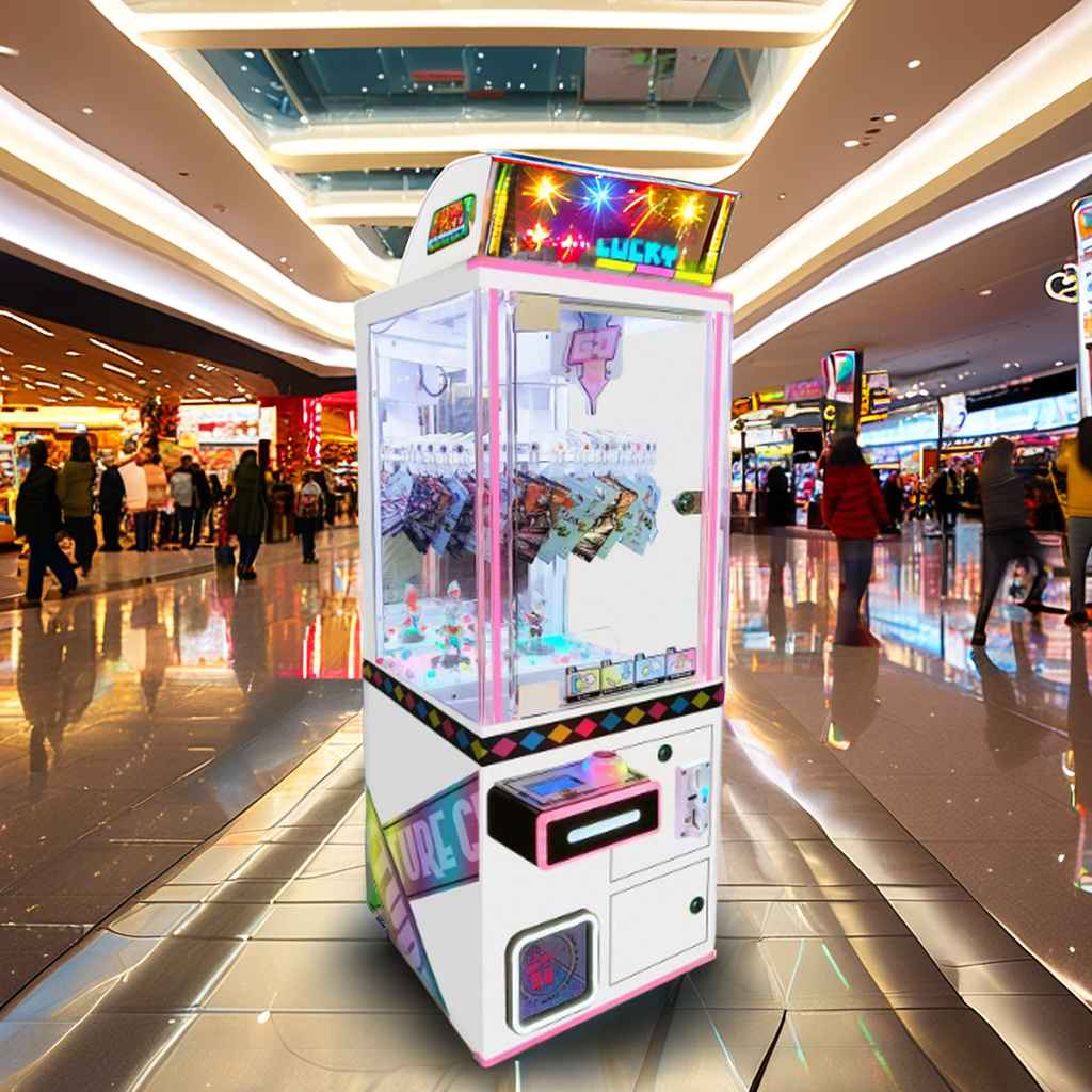 220V Mini DIY Crane Machine Toy Coin Pusher with Automatic Prize Cutting Lucky Star Amusement Board Made of Plush