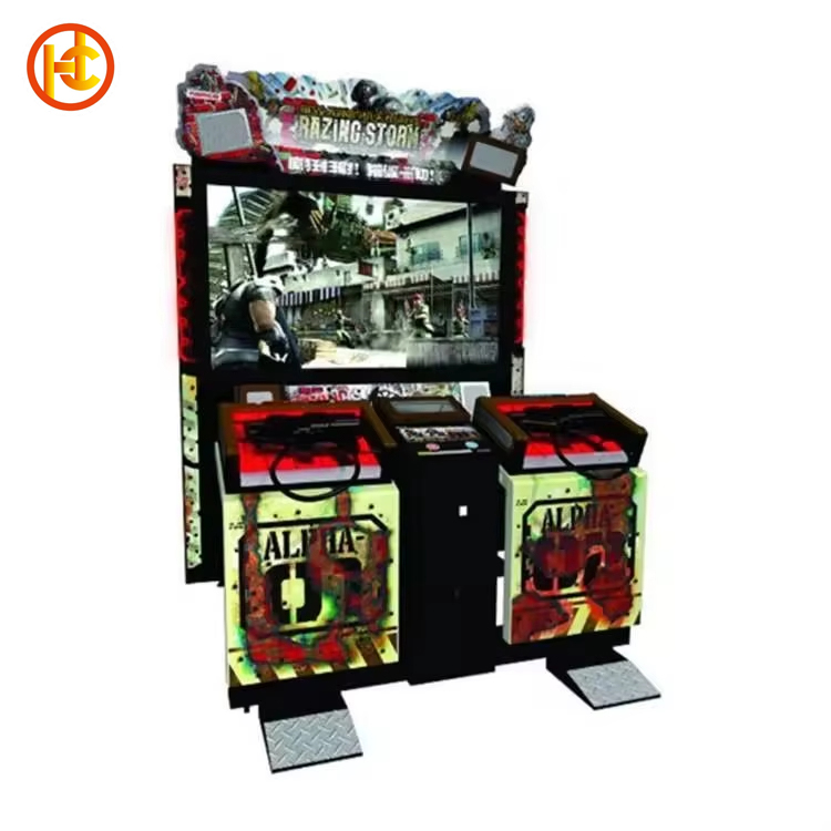 Double Player Razing Storm Shooting Arcade Machine Coin-Operated 220v Simulator for Kids & Children Metal Material Amusement