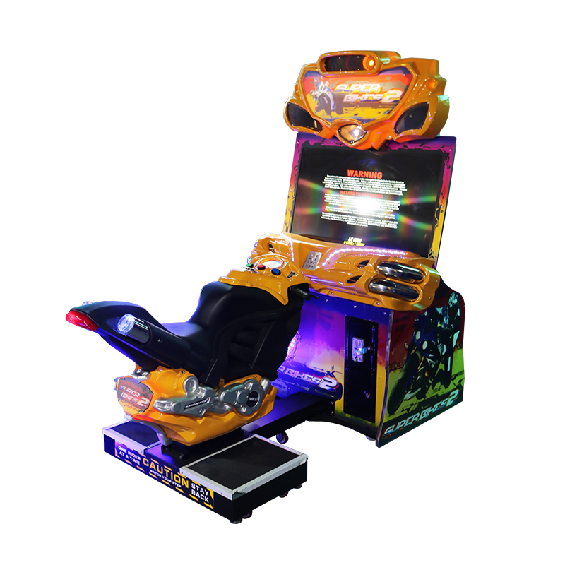 Double Super Motorcycle 2 Arcade Racing Game FF Motor Driving Board Machine English Language 1-Year for Children's Amusement