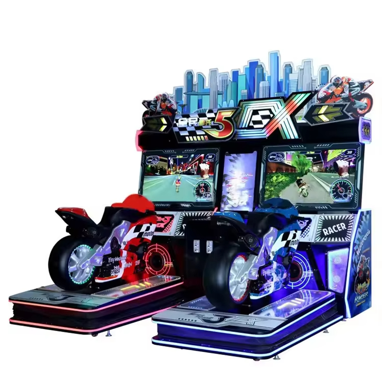 55-Inch Motorcycle Simulator Video Game Machine Factory Direct 2 Players 220V Arcade Coin Pusher Racing in Metal Material